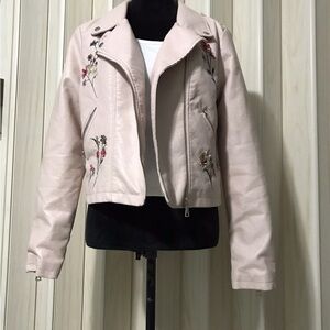 Embroidered Pink Women's Jacket